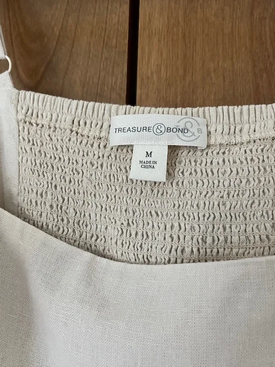 Nordstrom Treasure & Bond Linen Blend Midi Sundress medium — ivory dove - Picture 2 of 4